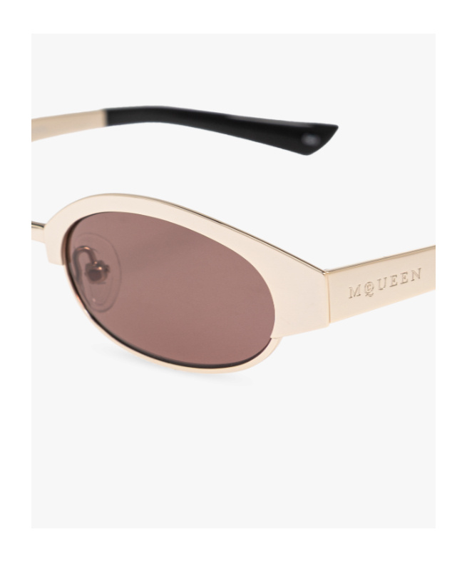 Alexander Mcqueen Ellipse Oval-frame Sunglasses In Brown