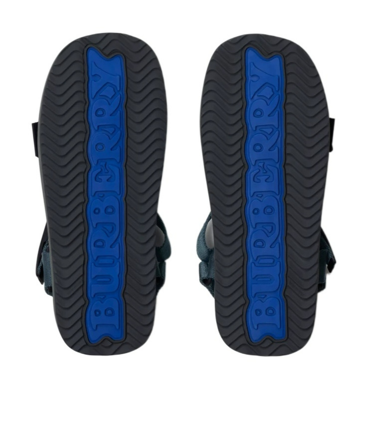 Burberry Trek Sandals With Shield Buckles In Black