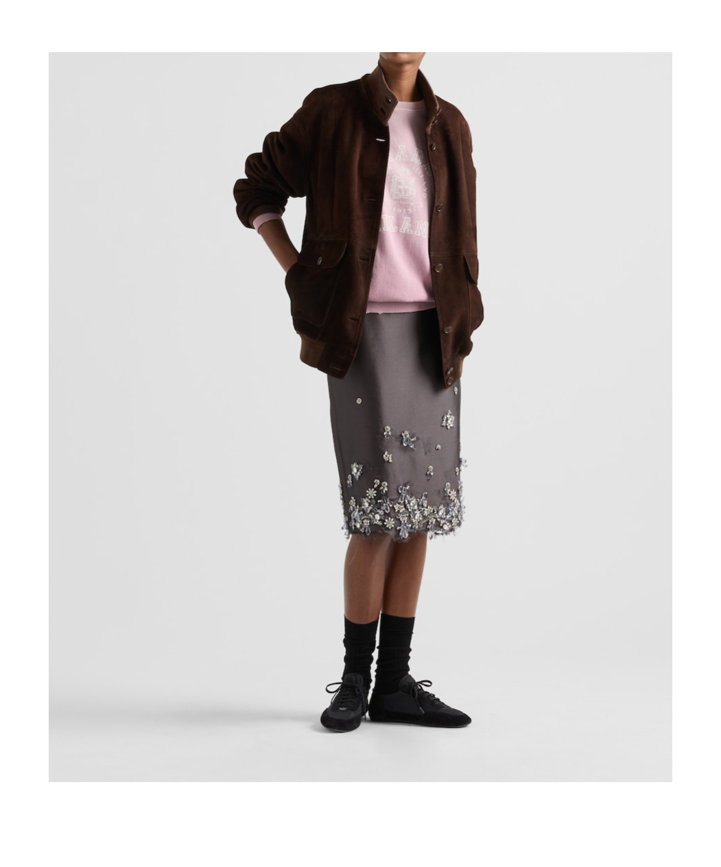 Prada Cotton Crew-neck Sweatshirt In Pink