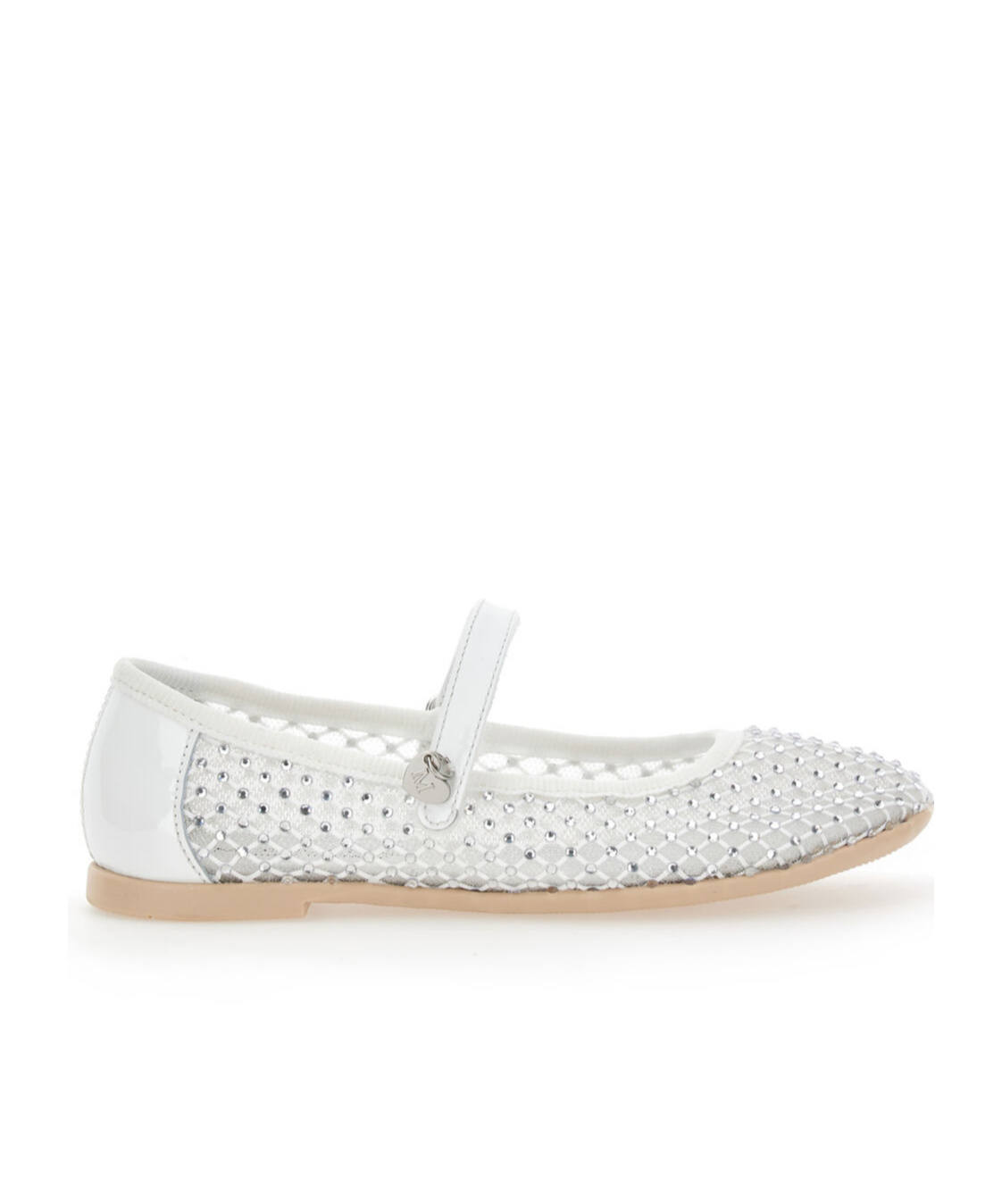 Monnalisa Crystal-embellished Ballet Flats In White