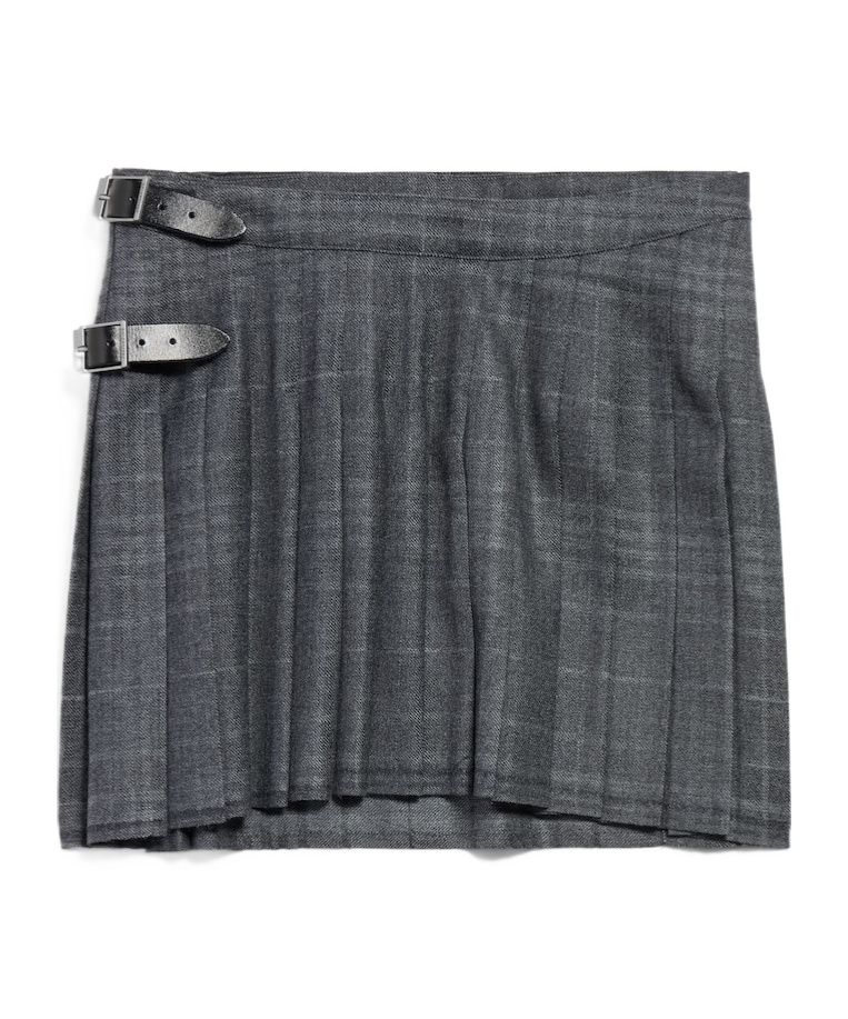 Balenciaga Women's Pleated Mini Skirt In Grey In Gray
