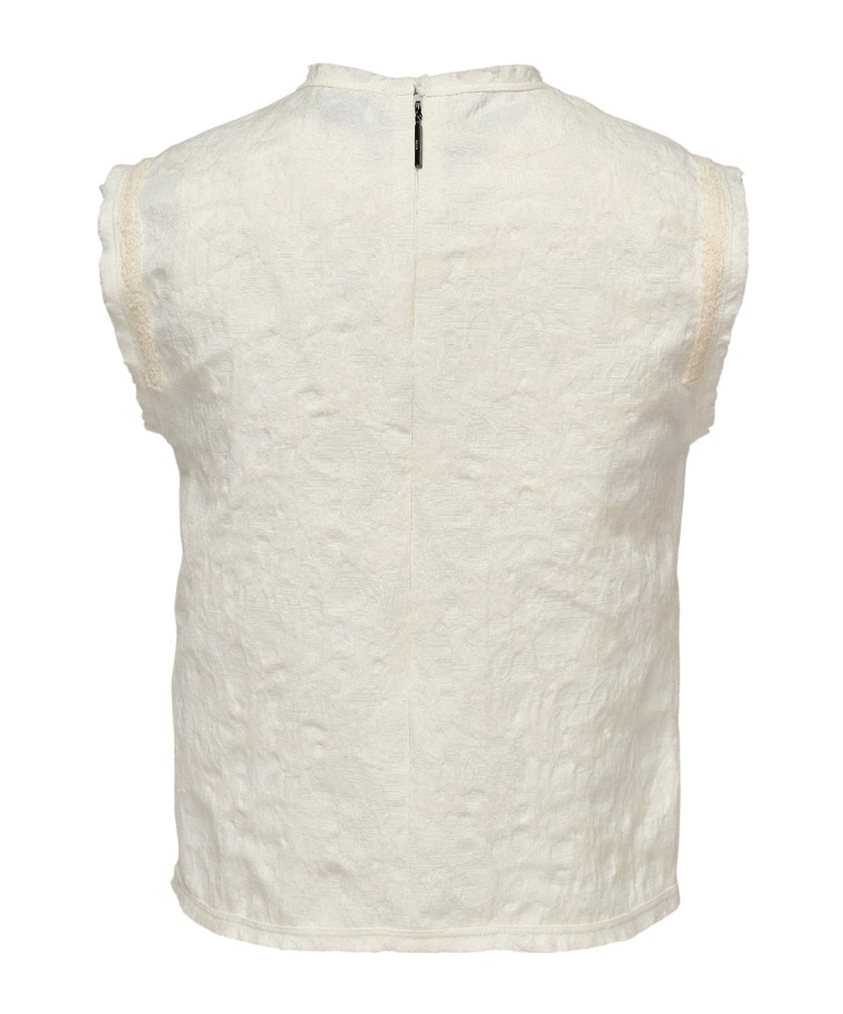 Msgm Ruffled-front Sleeveless Blouse In Gray