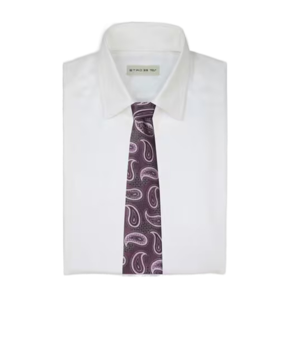 Etro Paisley Jacquard Tie In Purple