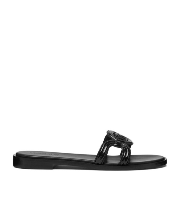 Versace Medusa Logo Sandals In Black