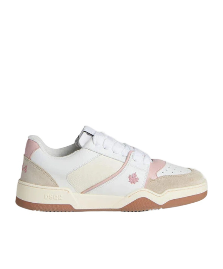 Dsquared2 Spiker Panelled Lace-up Sneakers In White