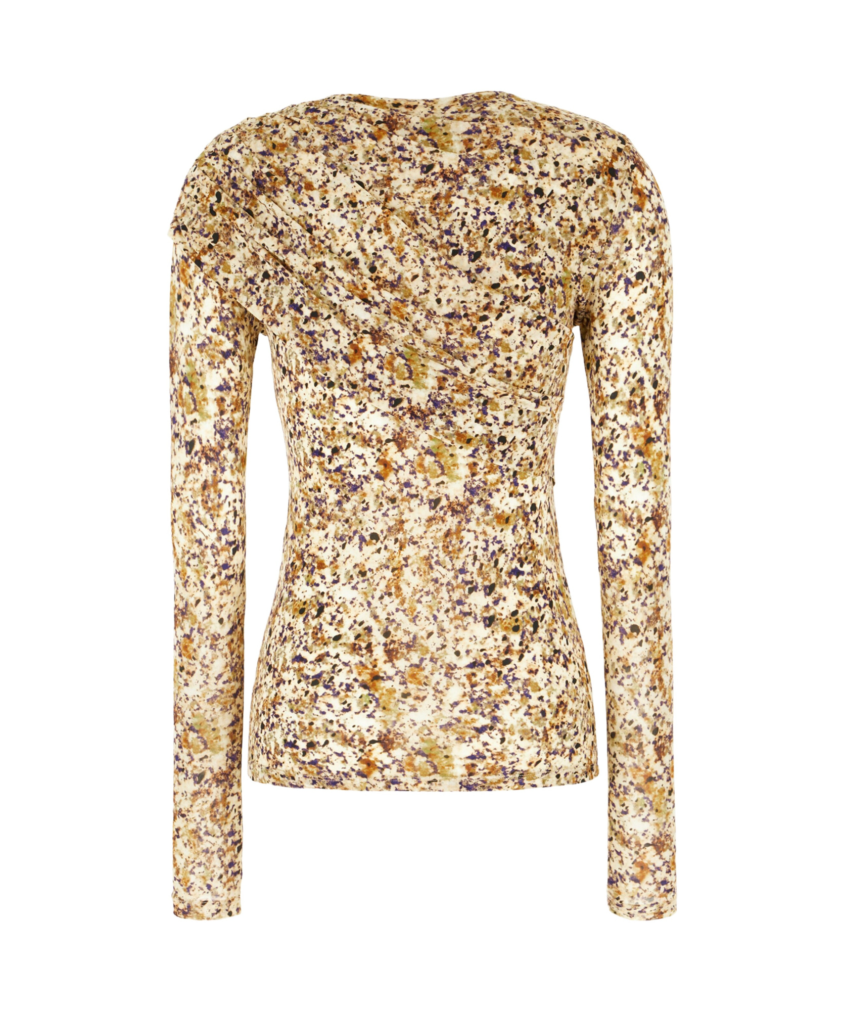 Isabel Marant Abstract Pattern Stretch Viscose Top In Nude