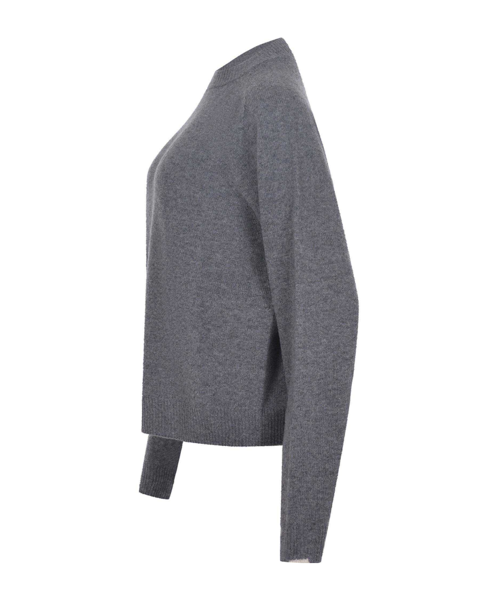 Alysi Ribbed Crewneck Sweater In Gray