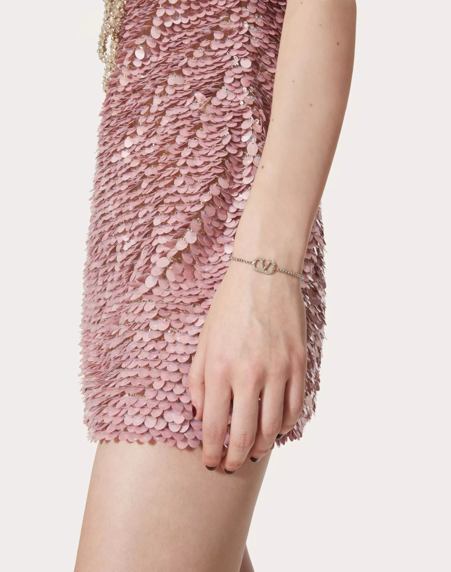 VALENTINO GARAVANI VLOGO SIGNATURE BRACELET IN METAL AND SWAROVSKI CRYSTALS