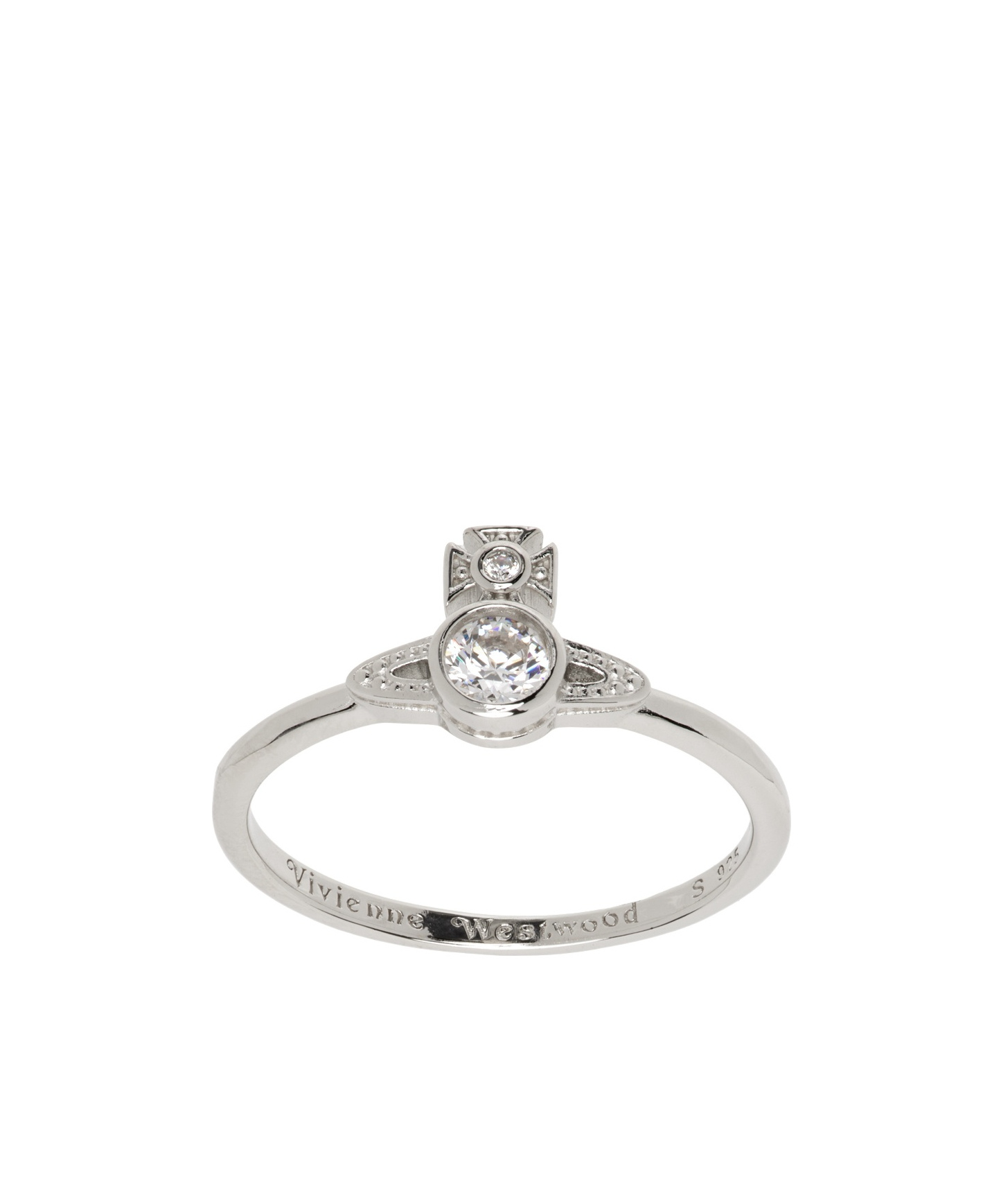 Vivienne Westwood London Orb Logo Ring In White