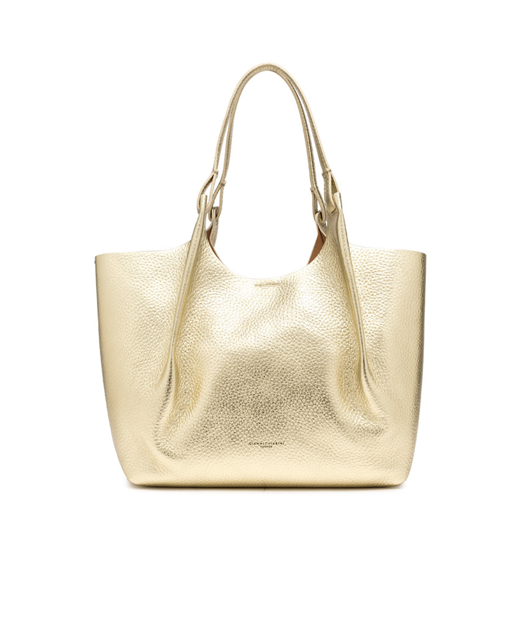 Gianni Chiarini Double Handle Shoulder Bag In Nude