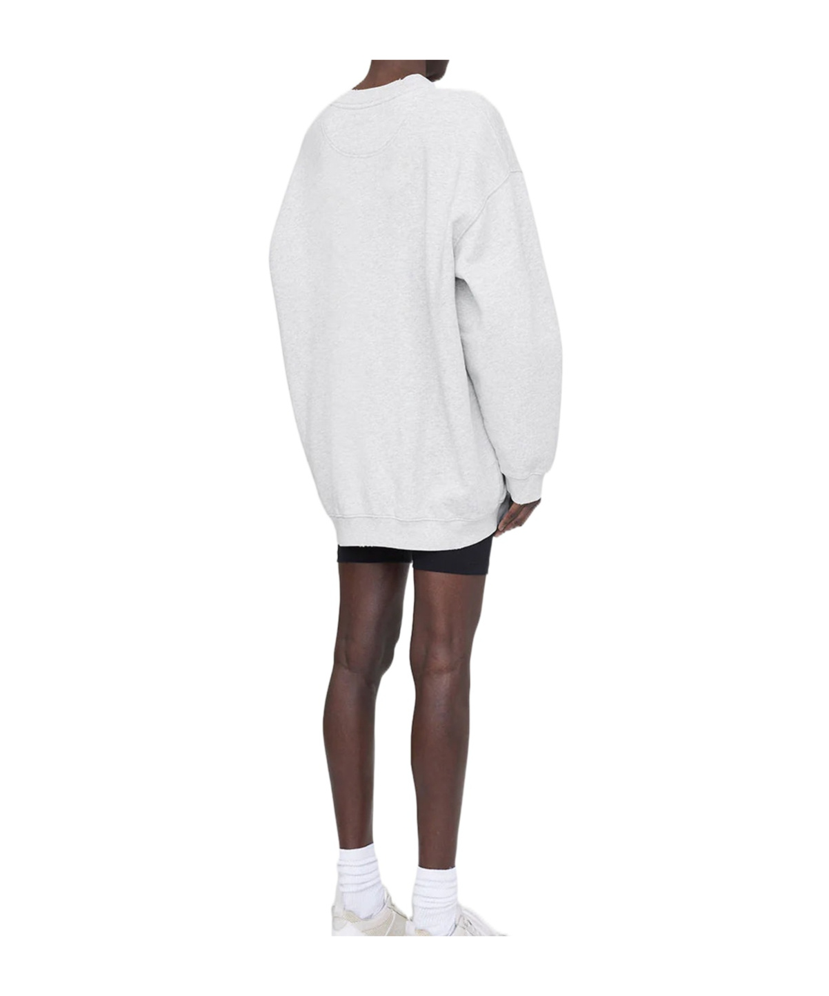 Shop Anine Bing Logo-patch Tyler Crewneck Sweatshirt In White