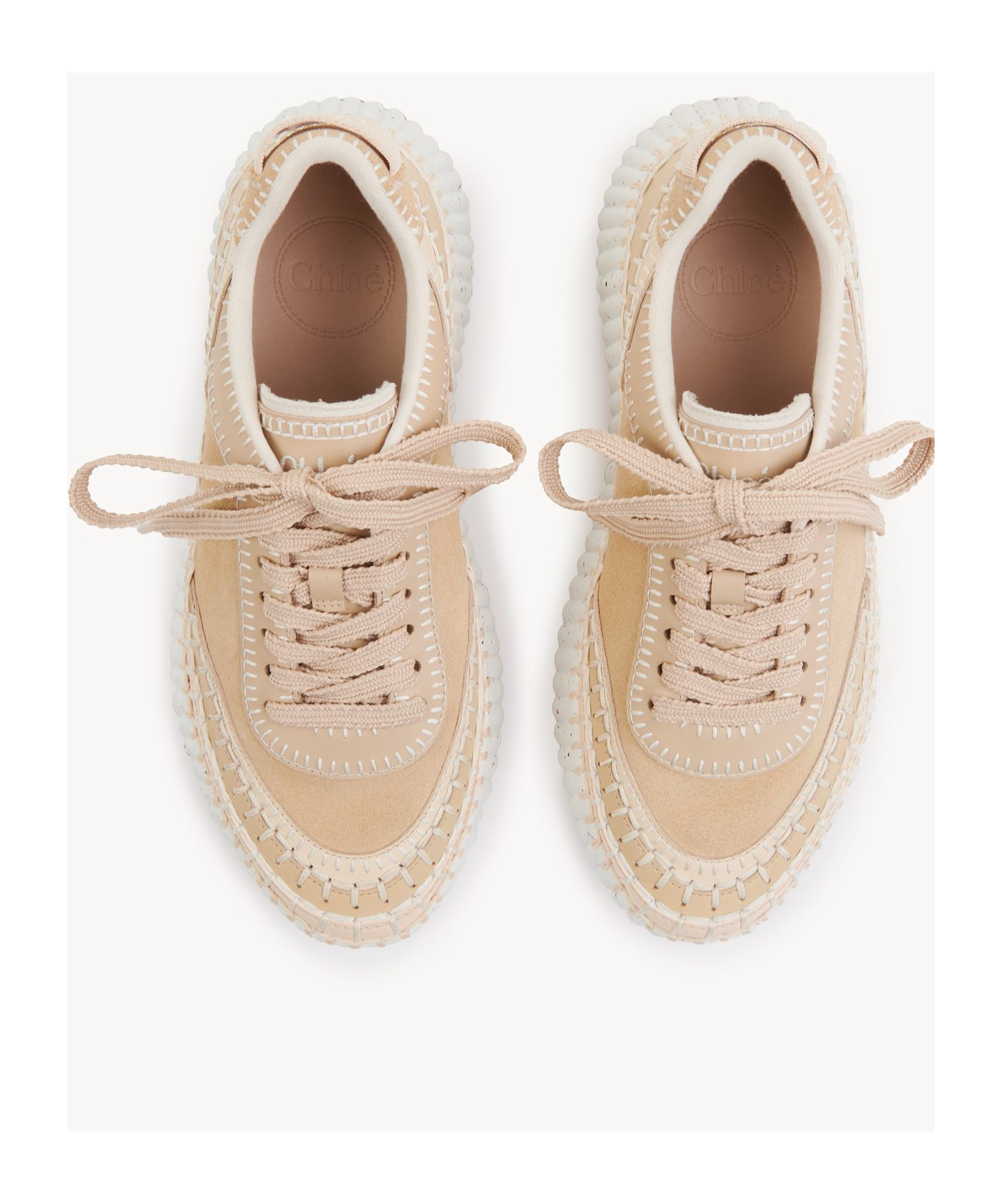 Chloé Baskets Nama Femme Beige Taille 41 100% Polyester In White