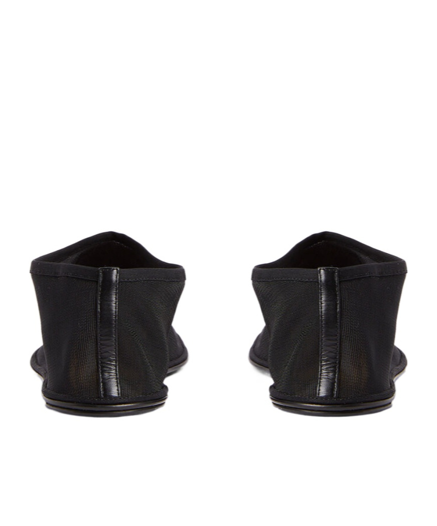 The Row Sock Flat Mesh Ballerina Shoes In Black