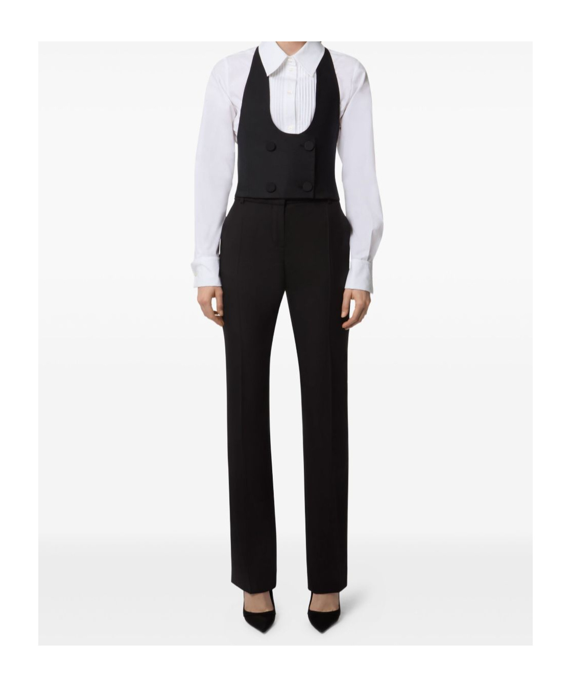 Nina Ricci Straight Leg Trousers Front Pleats In Black
