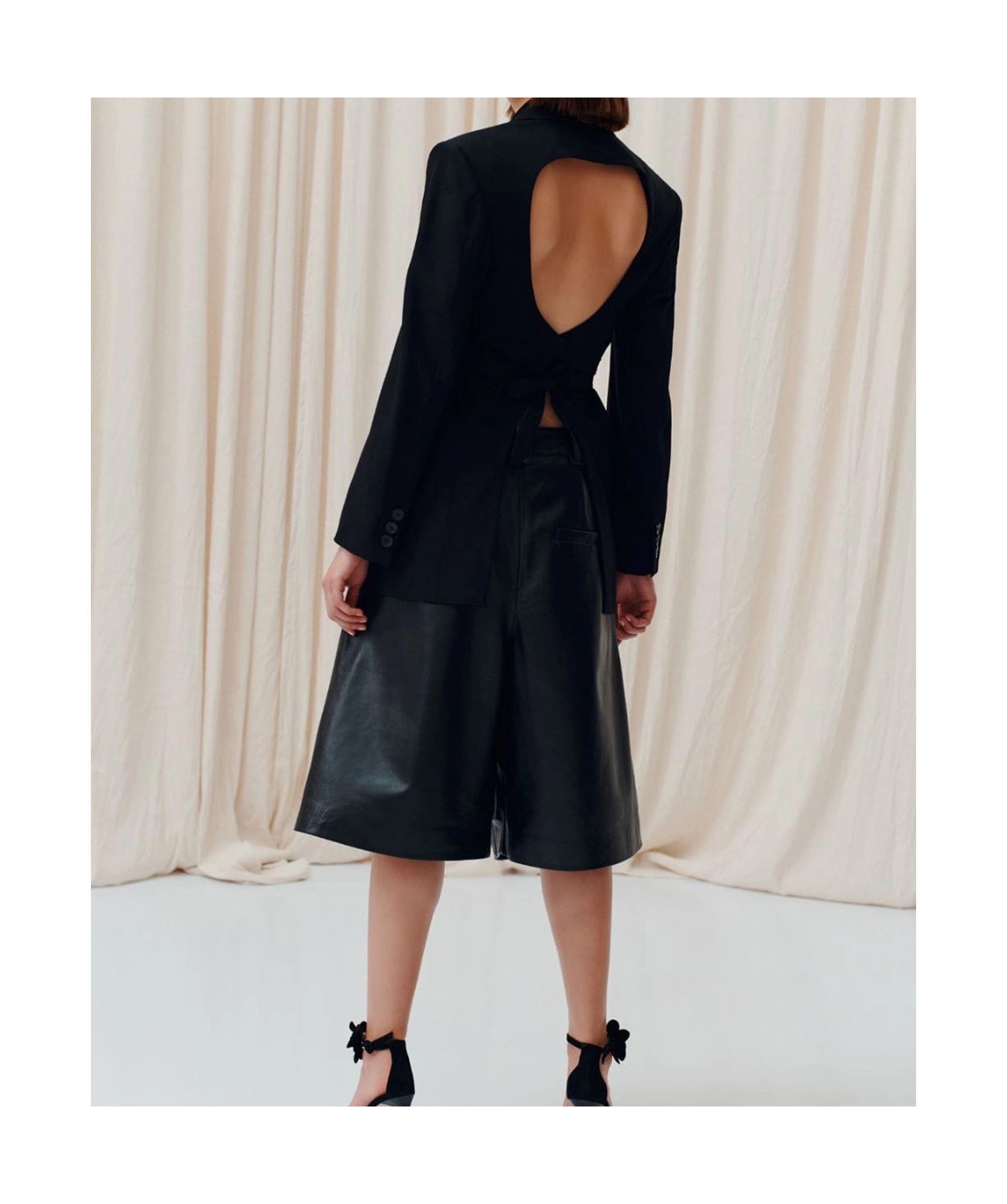 Marella Long-sleeved Suit Coat In Black