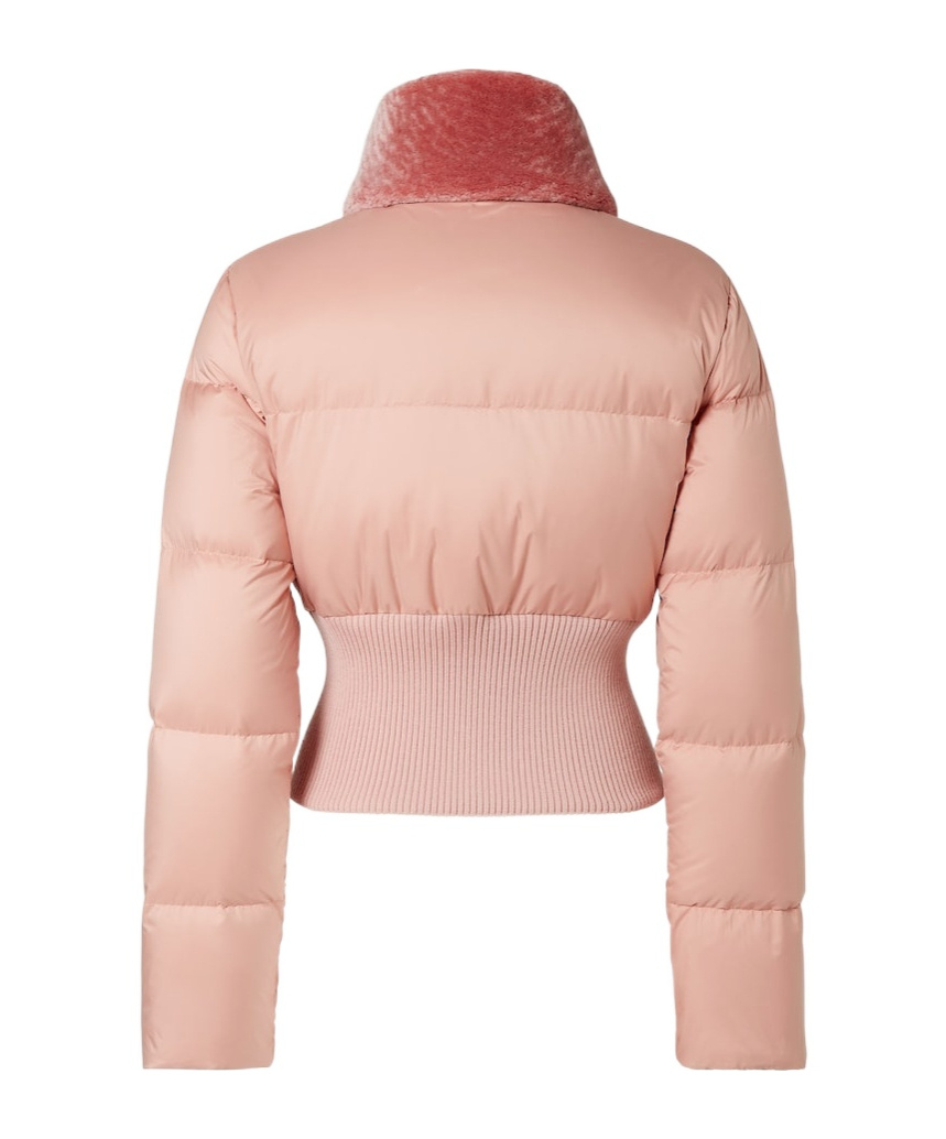 Fendi Women Pink Technical Fabric And Shearling Down Jacket In Pink