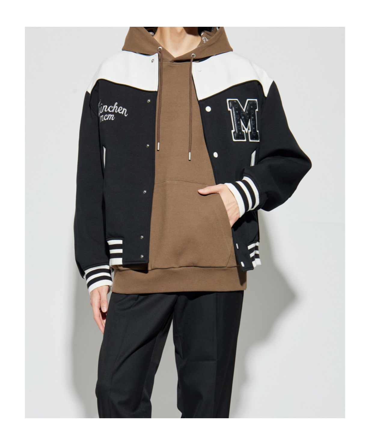 Mcm München Ponte Varsity Bomber Jacket In Multi
