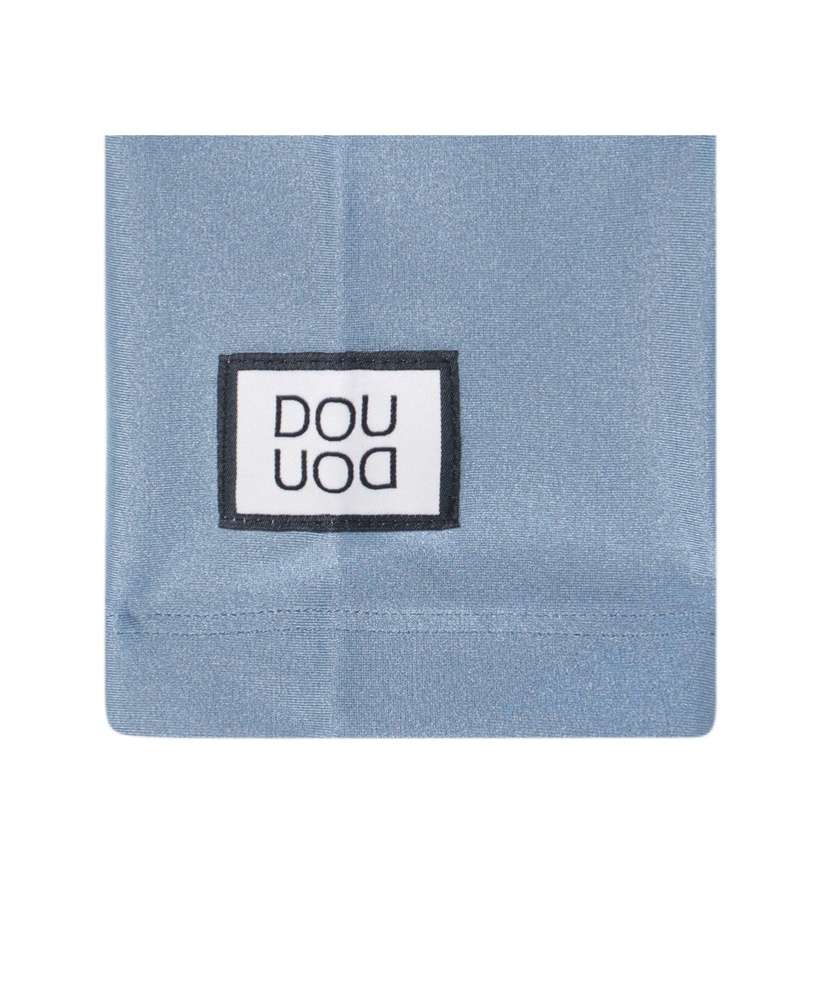 Douuod Light Blue Shiny Nylon-blend Leggings In Blue