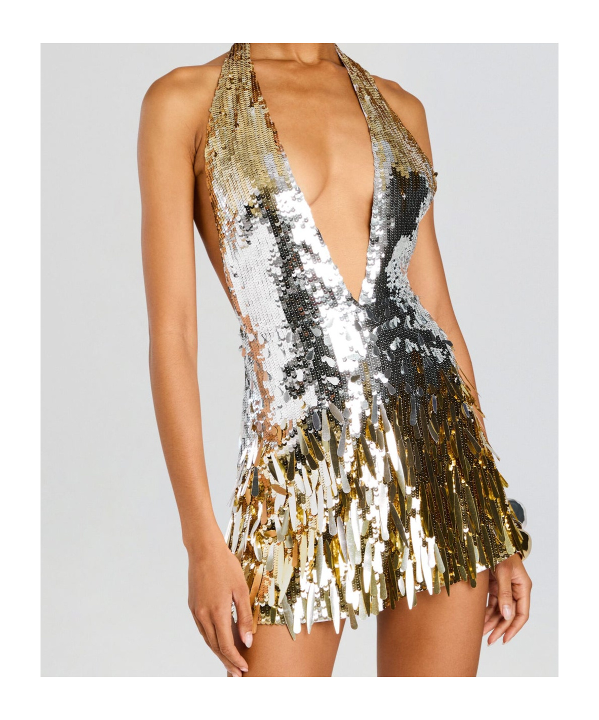Retroféte Sequin-embellished Halterneck Mini Cocktail Dress