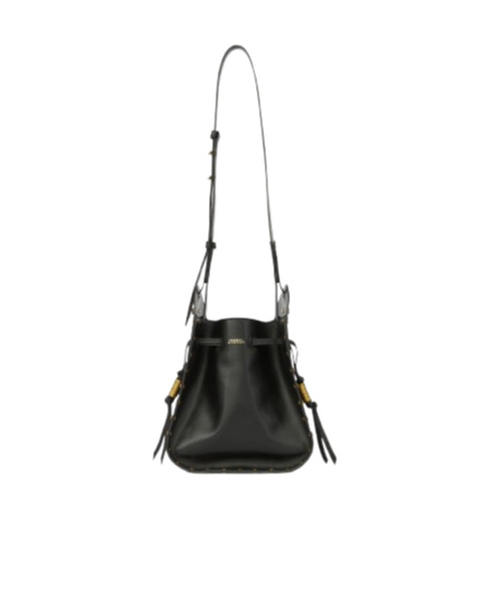 Isabel Marant Silao Logo Printed Drawstring Crossbody Bag In Black