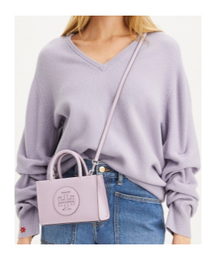 Tory Burch Mini Ella Bio Tote In Purple