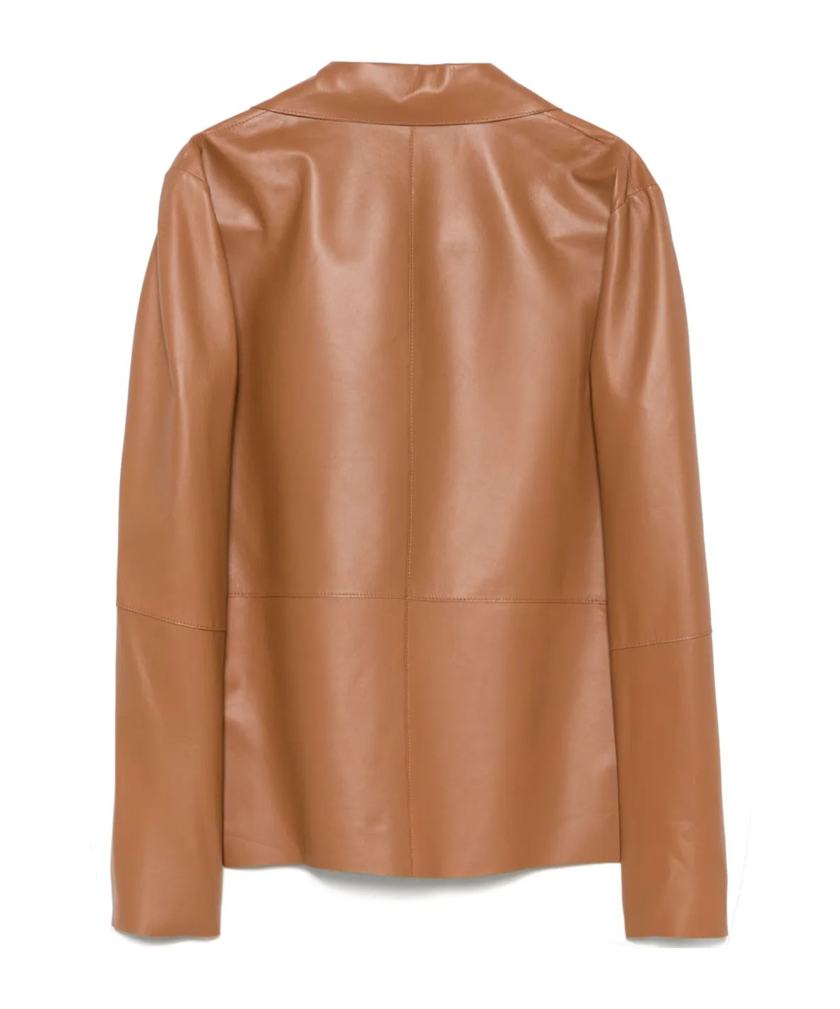 Antonelli Long Sleeve Blazer In Camel Brown