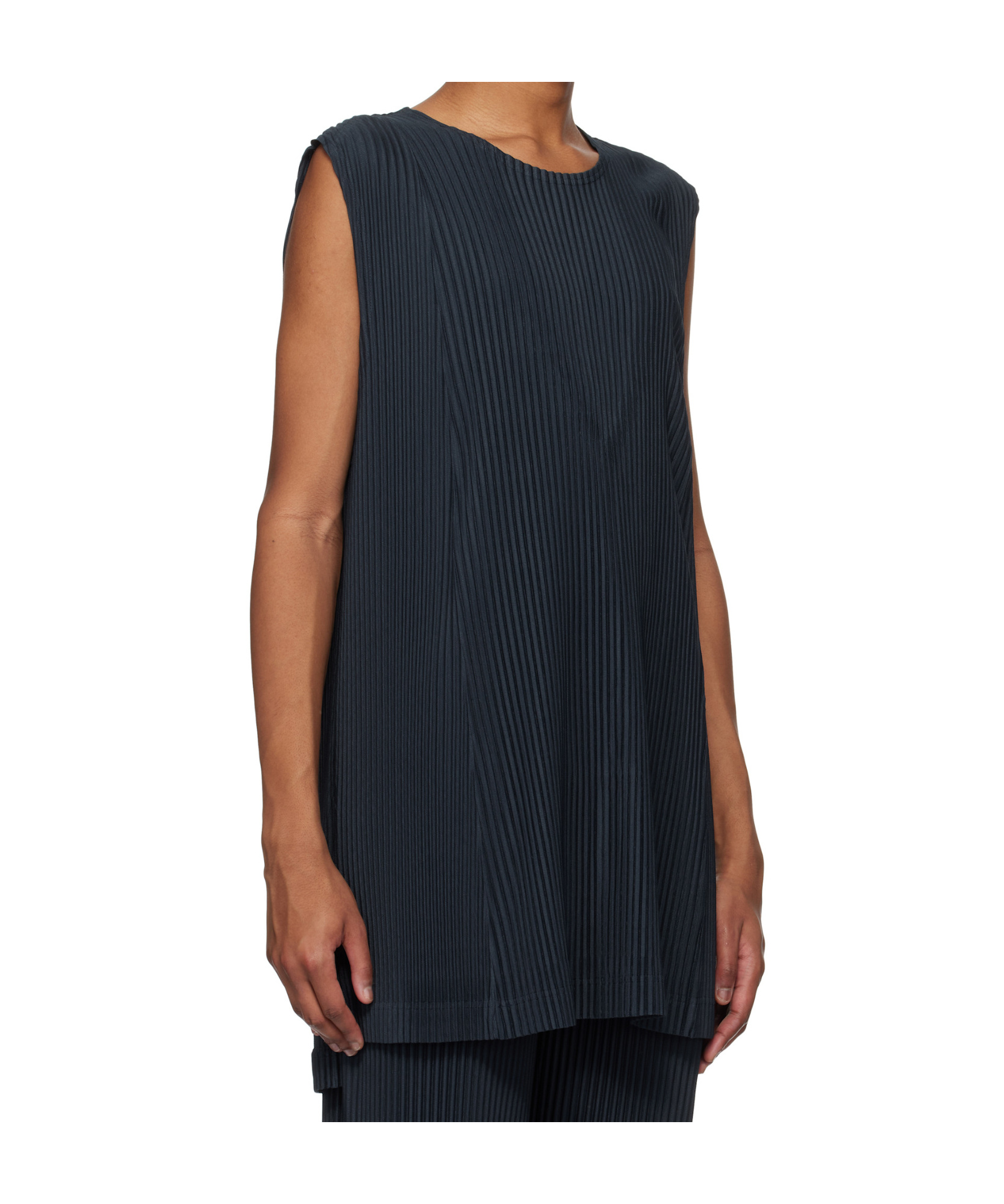 Issey Miyake Navy Monthly Color January Tank Top In Black