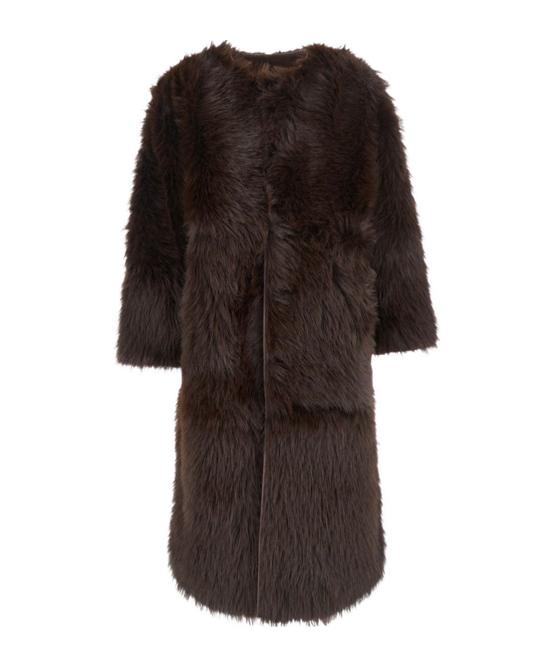 Urbancode Reversible Faux Fur Coat In Black
