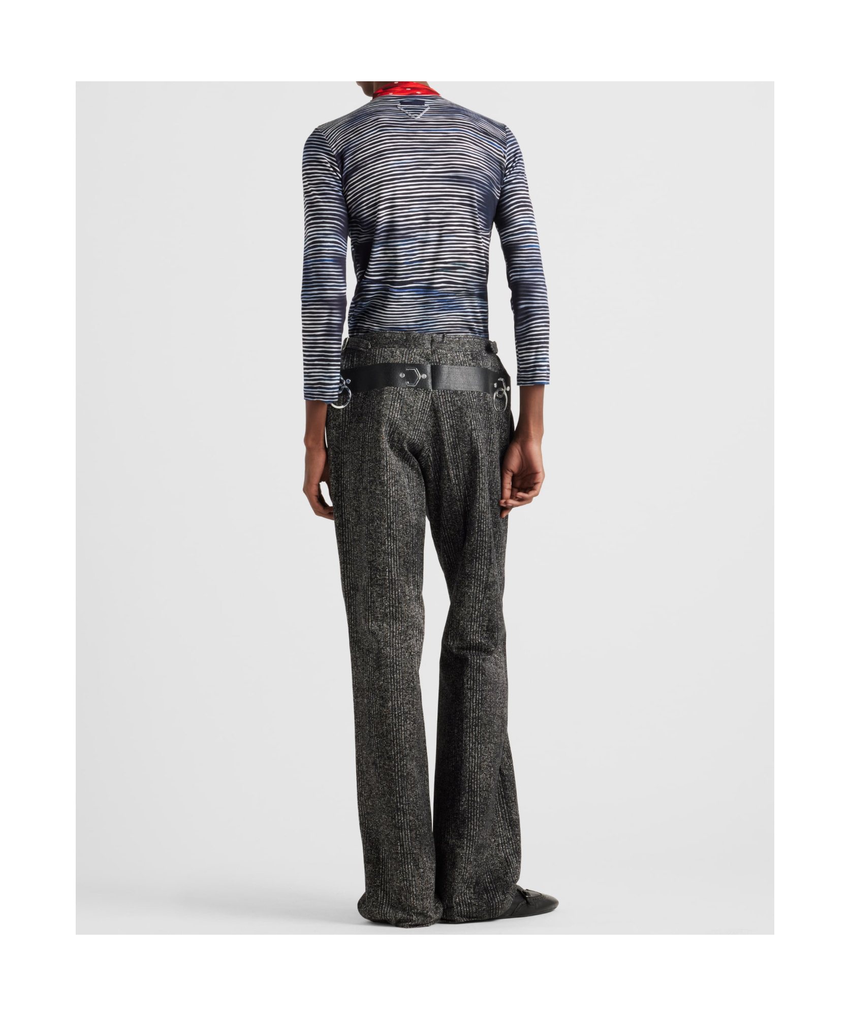 Prada Cotton Turtleneck Sweater In Blue/white