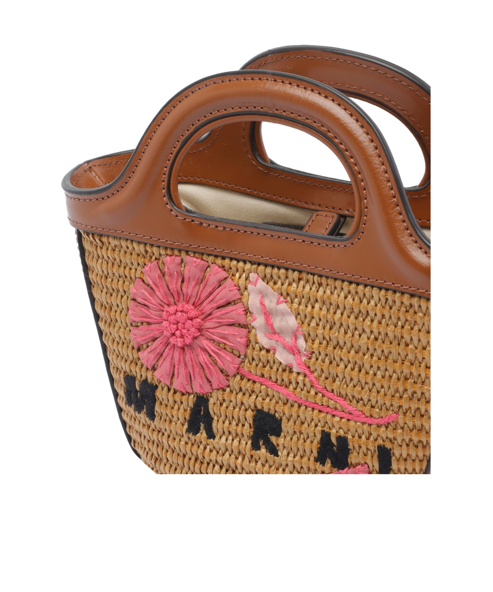 Marni Tropicalia Floral-embroidered Woven Clutch Bag In Multi