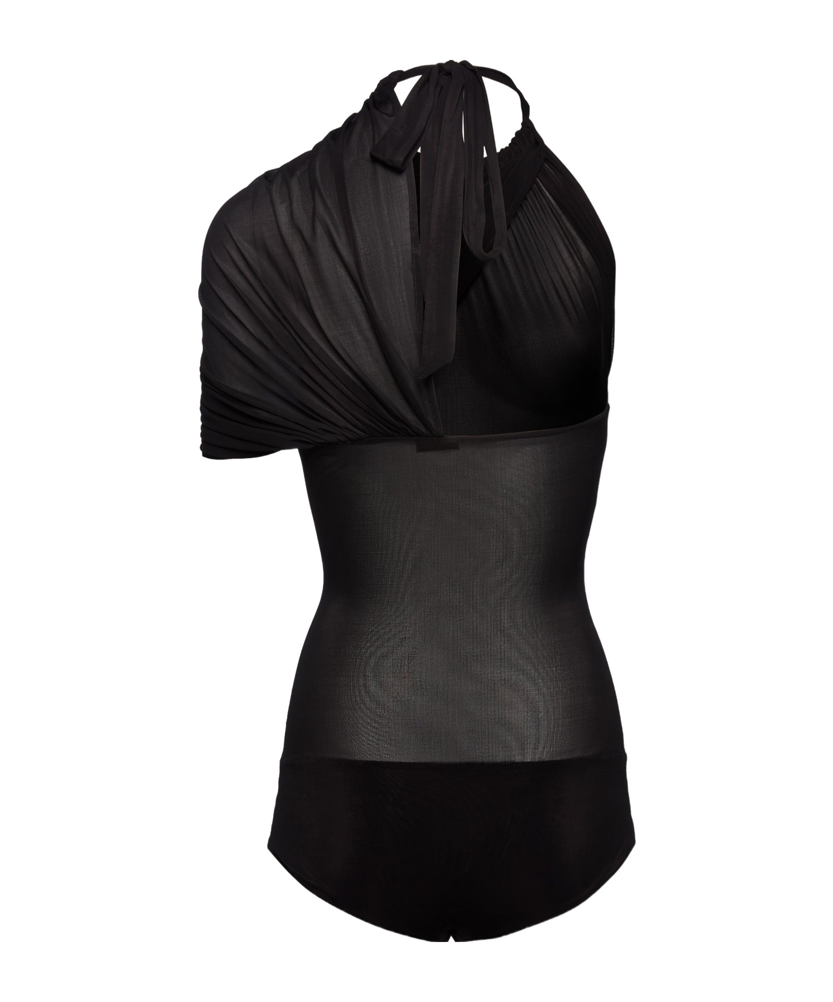 Magda Butrym Cape-effect Halterneck Bodysuit In Black