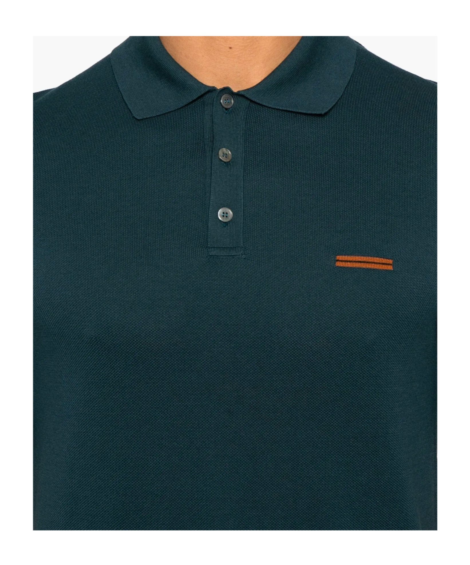 Zegna Cotton Polo Shirt With Intarsia Knitted Stripe In Black