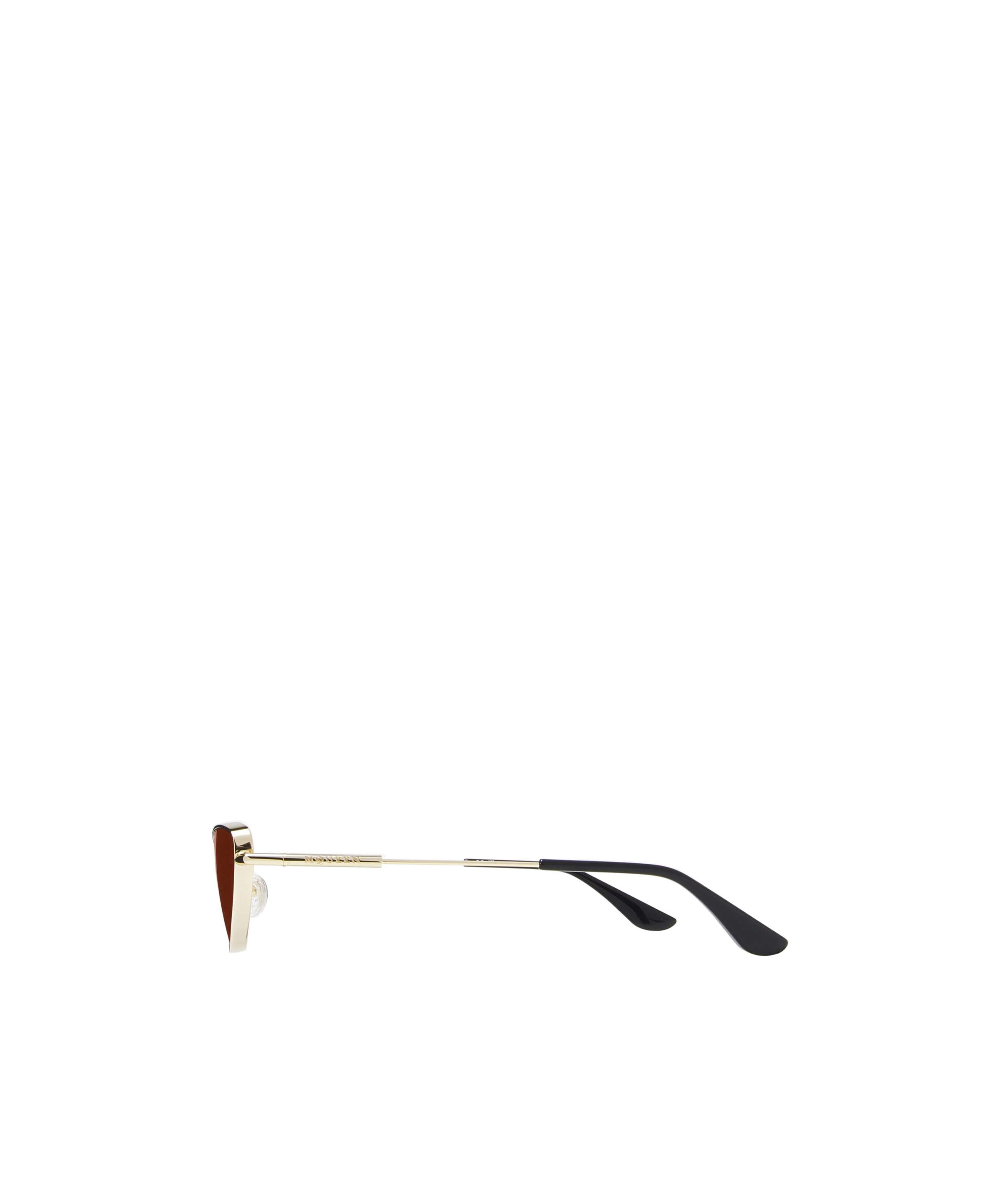 Alexander Mcqueen Women's Metal T-bar Soft Cat-eye Sunglasses In Brown/gold