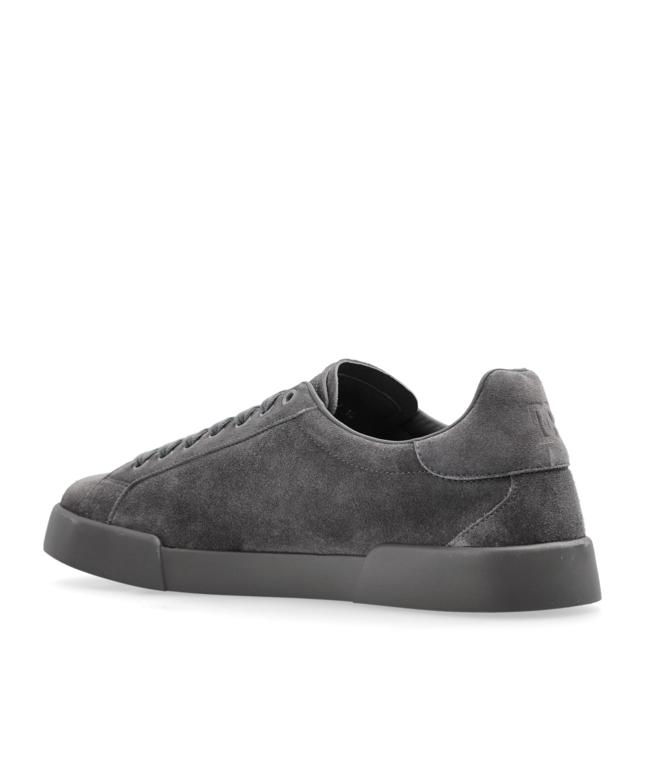 Dolce & Gabbana Gray Calfskin Strobel Portofino Light Sneakers In Black