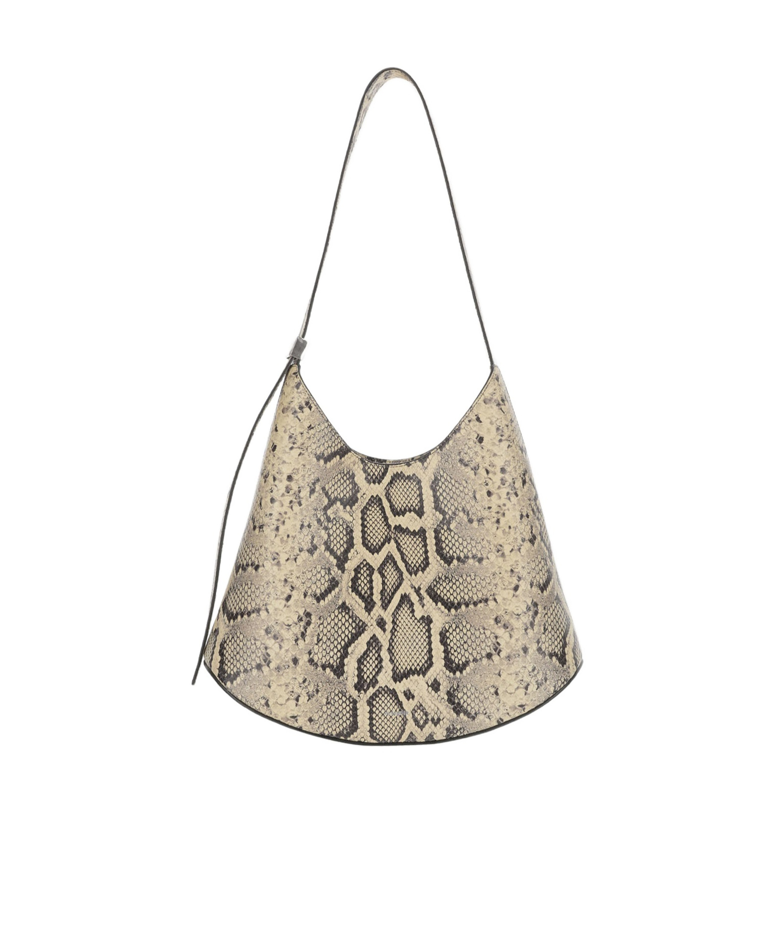 Jil Sander Python Print Leather Shoulder Bag In Nude