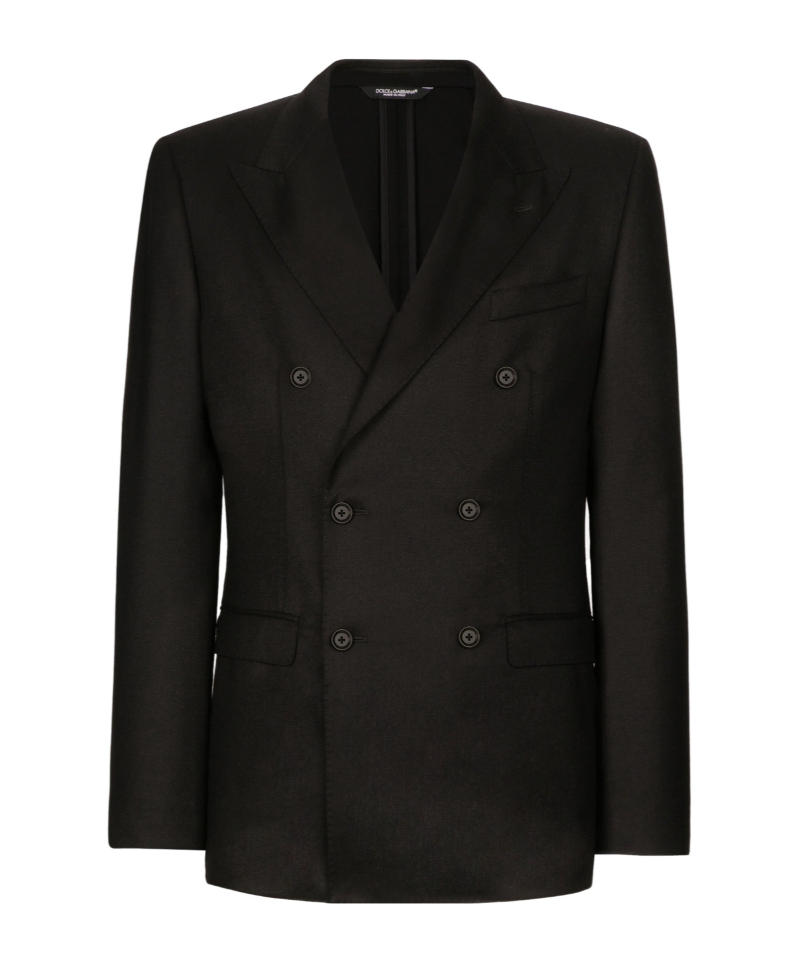 Dolce & Gabbana Double-breasted Virgin-wool Blazer In Black