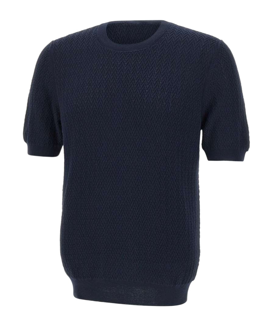 Gran Sasso Short Sleeved Jumper In Blue