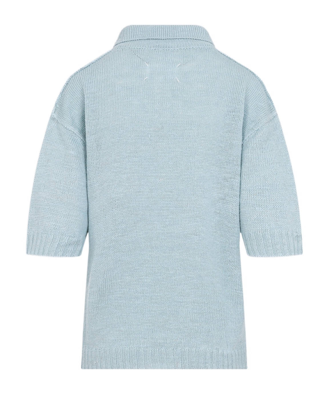 Maison Margiela Short-sleeved Knitted Polo Top In Blue