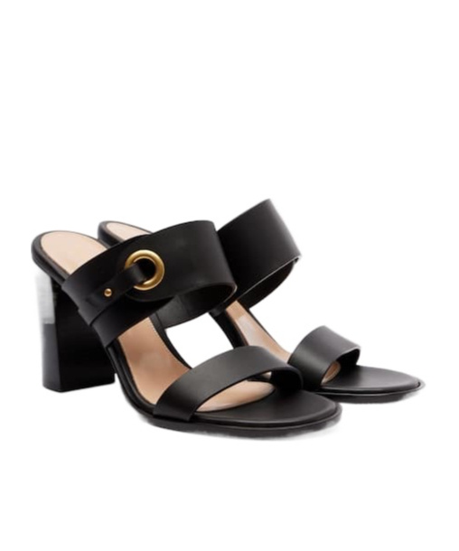 Gianvito Rossi Leather Mules In Black