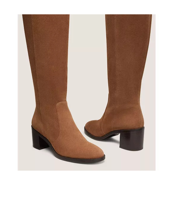 Stuart Weitzman Esme Zip Boot Knee-high In Brown