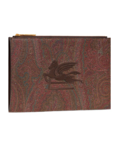 Etro Brown  Red Clutch Bags In Red