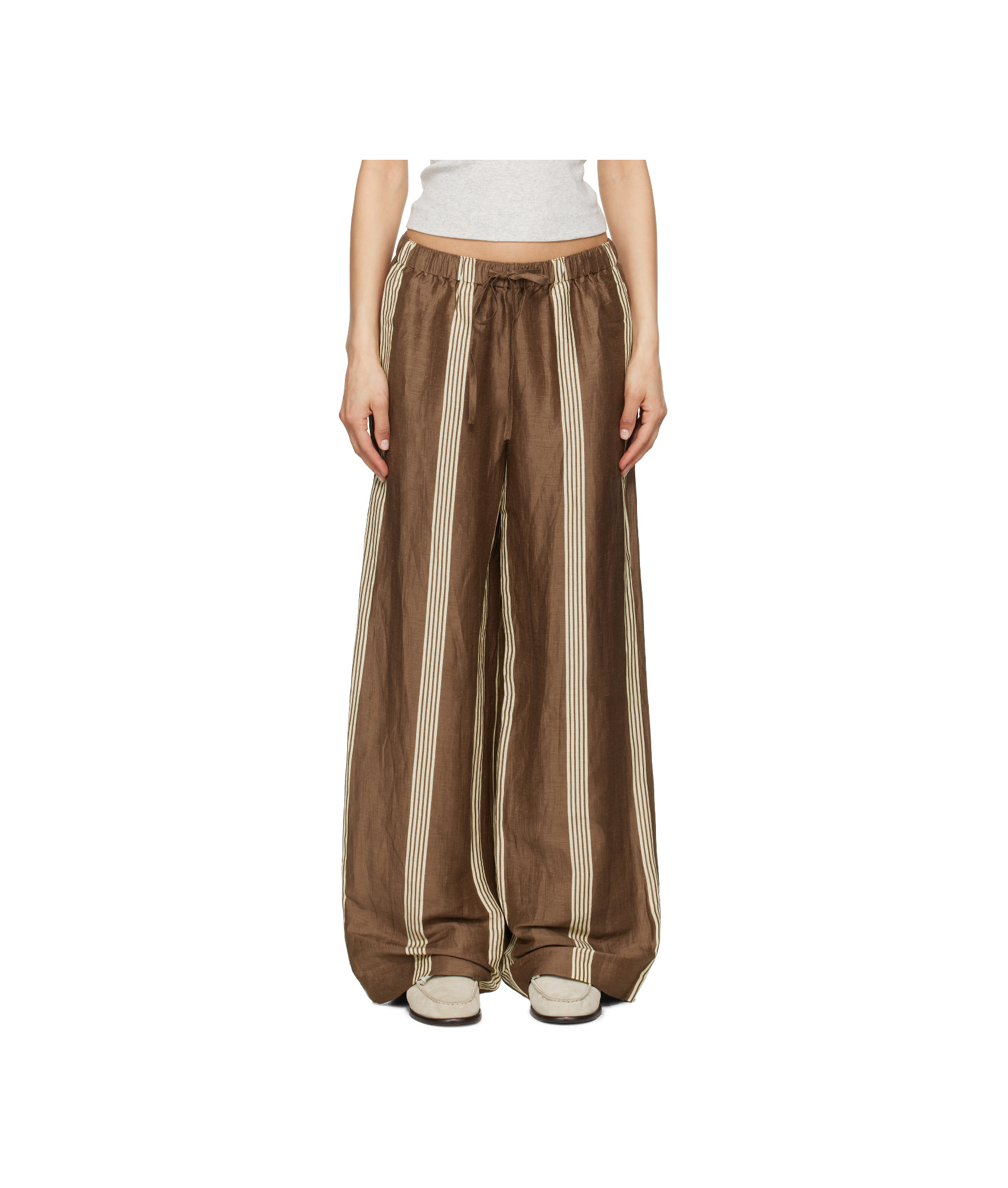 Shop Rag & Bone Brown Olivia Linen Trousers