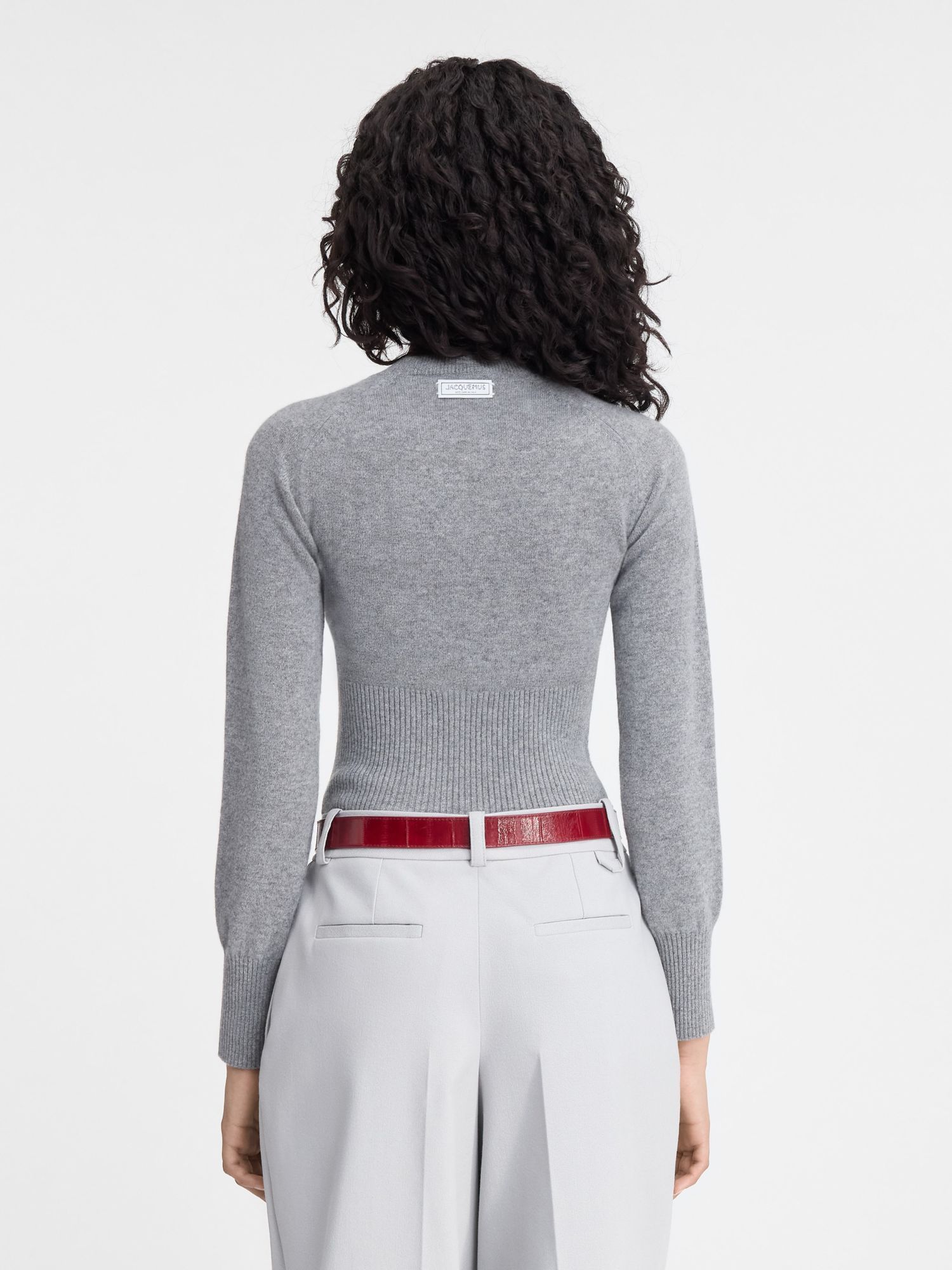 Jacquemus La Maille Soglia Ribbed Jumper In Gray