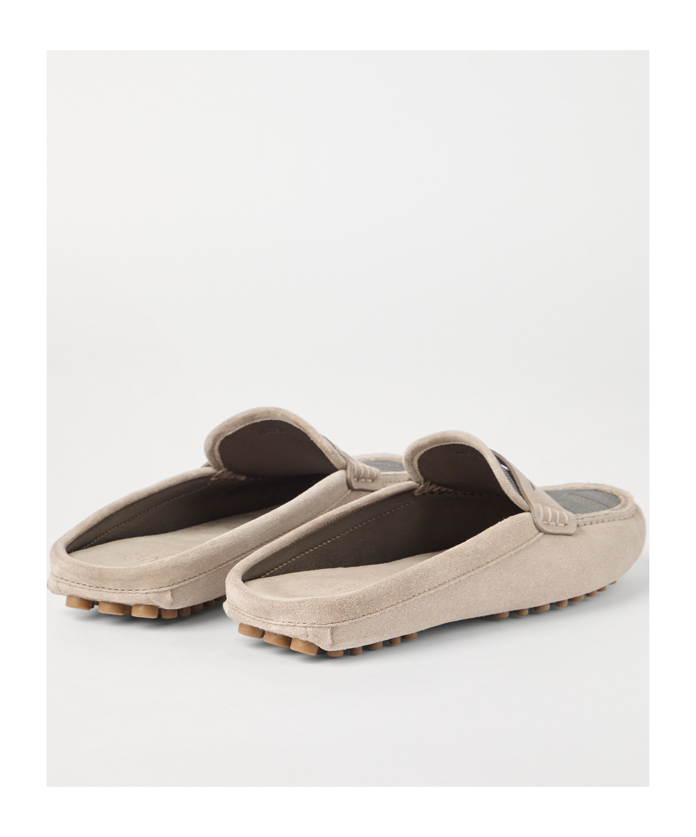 Brunello Cucinelli Suede Precious Driving Mules