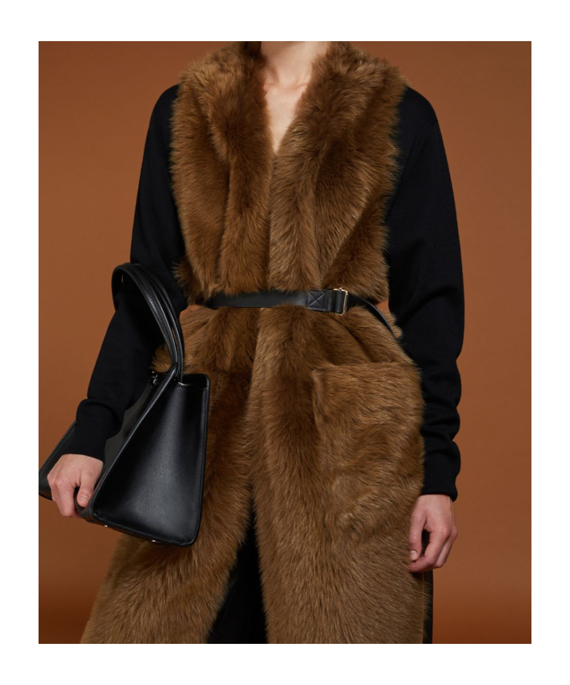 Max Mara Double-sided Wool Vest Coat In Black