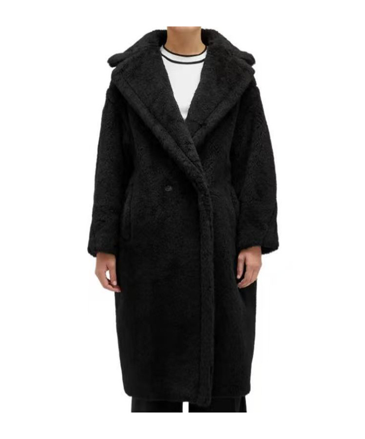 Max Mara Hooded Coat With Belt In Black Wool In Black