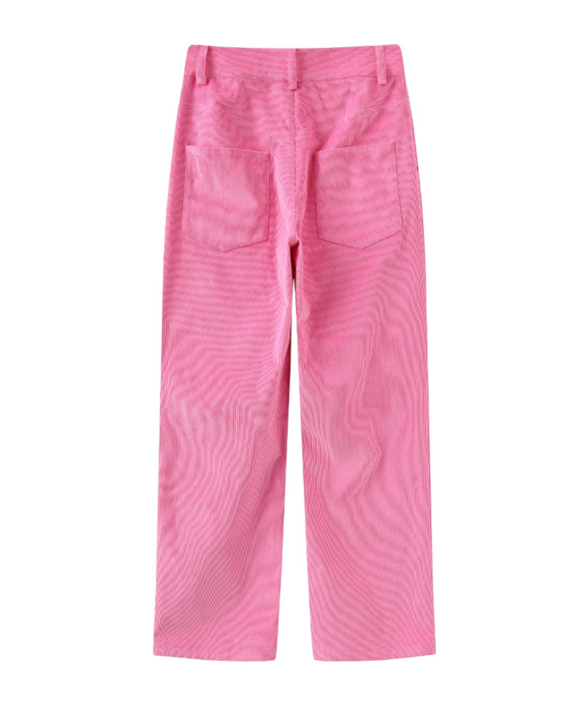 Marissa Chiara Belt Loop Casual Pants In Pink