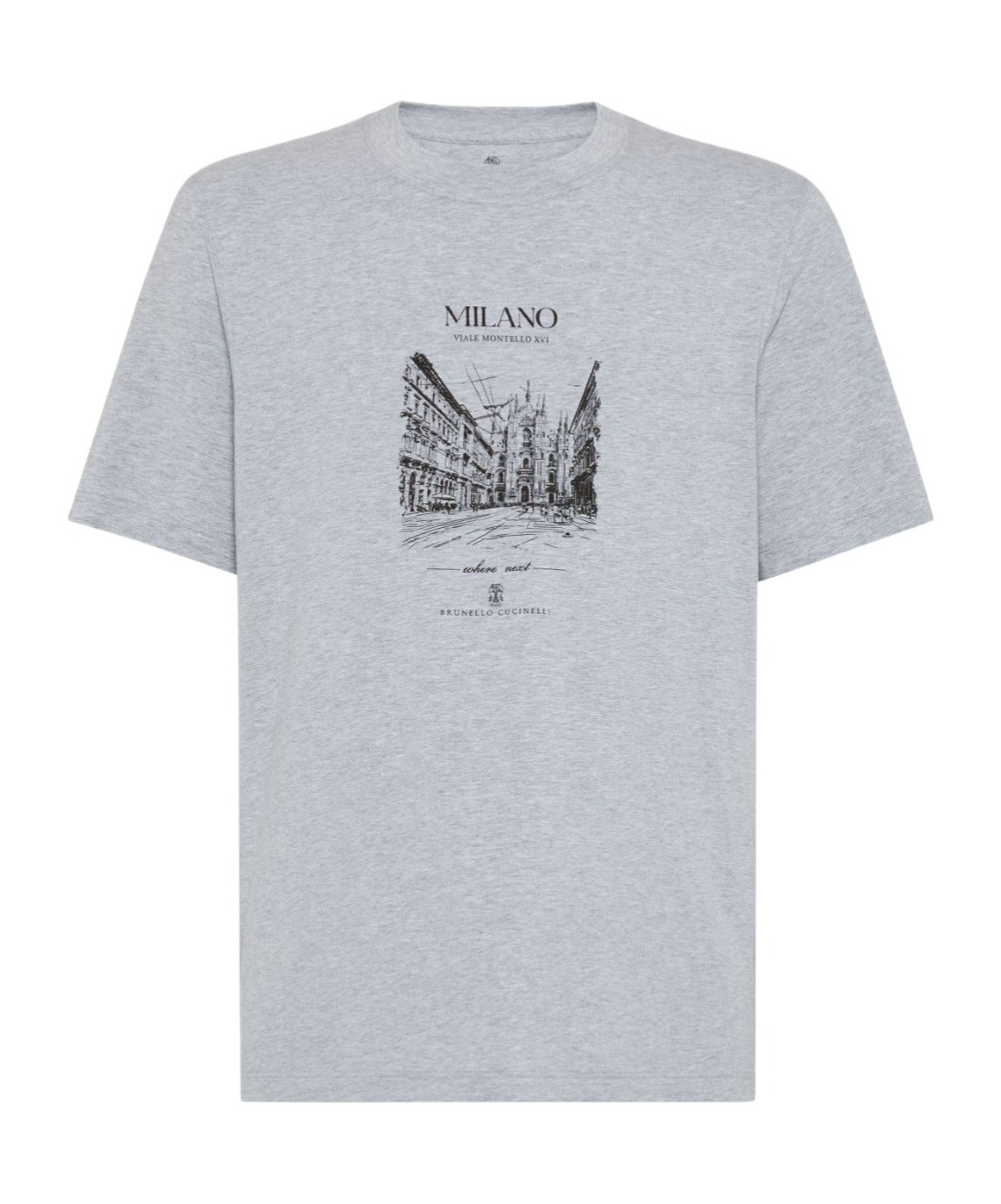 Brunello Cucinelli Grey Cotton Jersey Milano T-shirt In Gray
