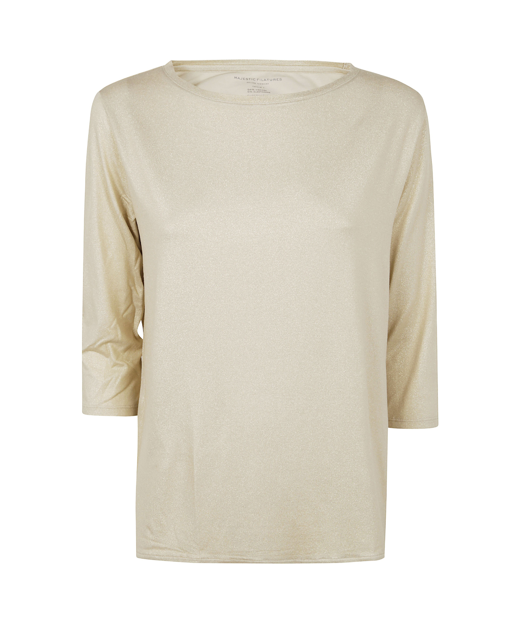 Shop Majestic Metallic-threading Sweater In Nude