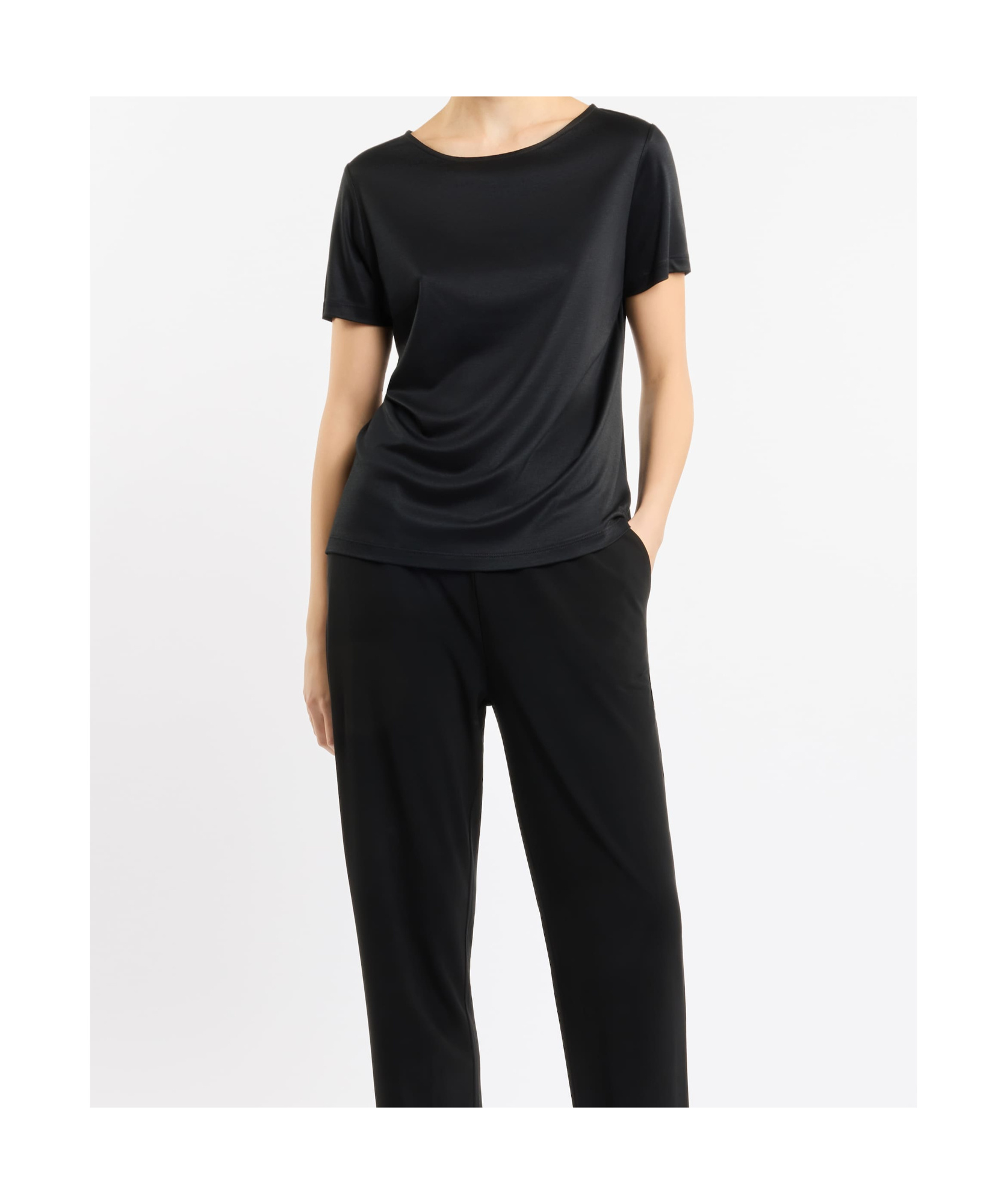 Fay Basic Short Sleeve Round Neck T-shirt In Black